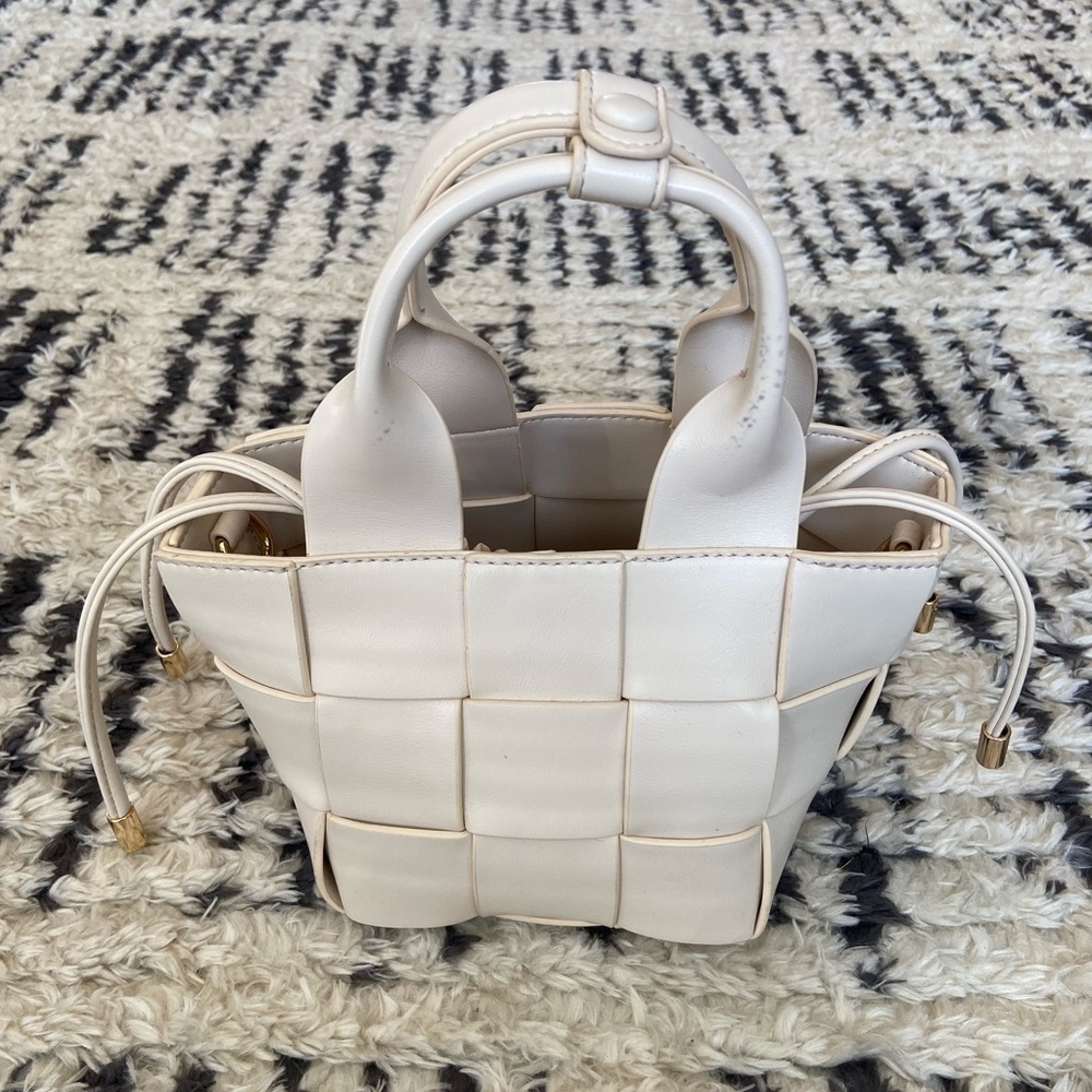 Woven Faux Leather Bag with Removable Strap and Pouch - Picture 6 of 10